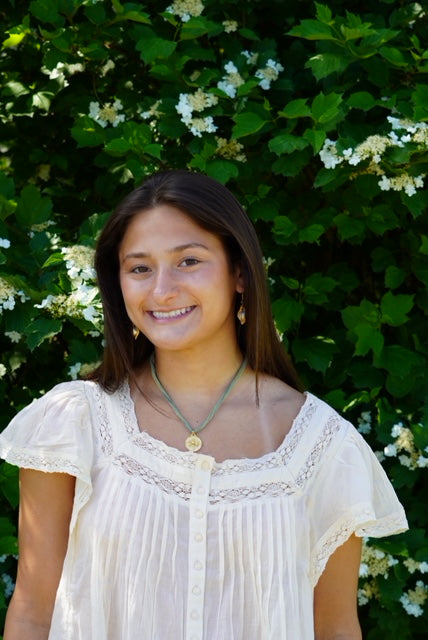 sage & gold medallion necklace